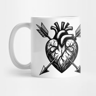 Tattoo with heart and arrows Mug